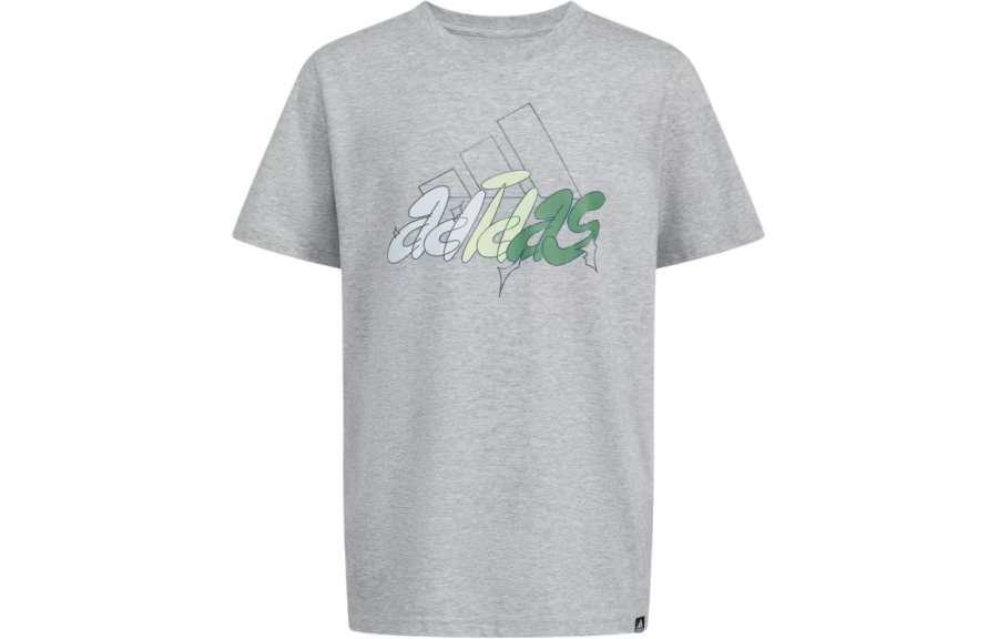 Adidas Adidas Kids' Apparel Ss Illus Logo Hthr Tee T Shirt Gray Kids'