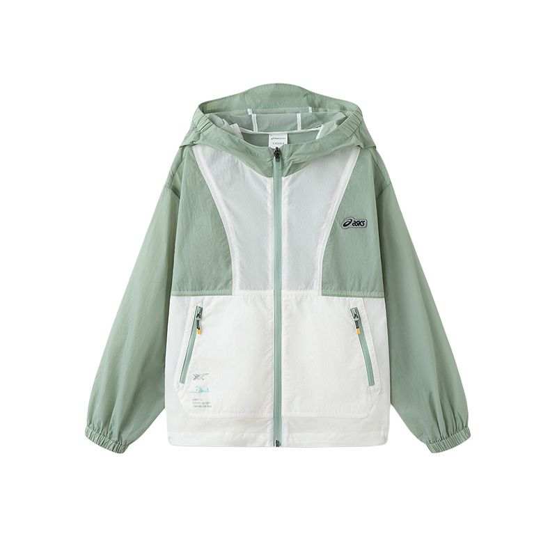 Asics Jacket Urban Trendy 4009 Green Gray Children Aged 3 7 Years Old