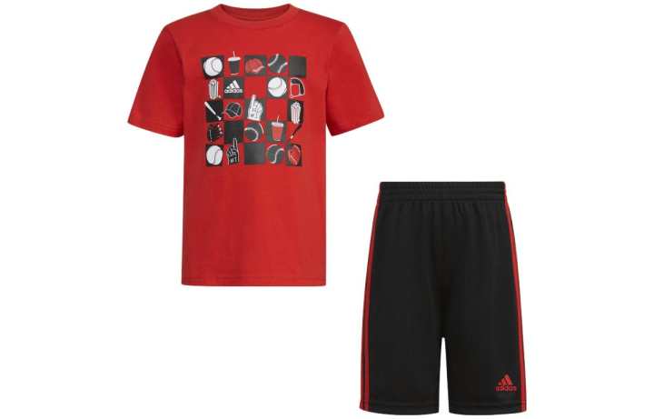 Adidas Adidas Stripes Solid Color Moderate Casual Sportswear Summer Kids'