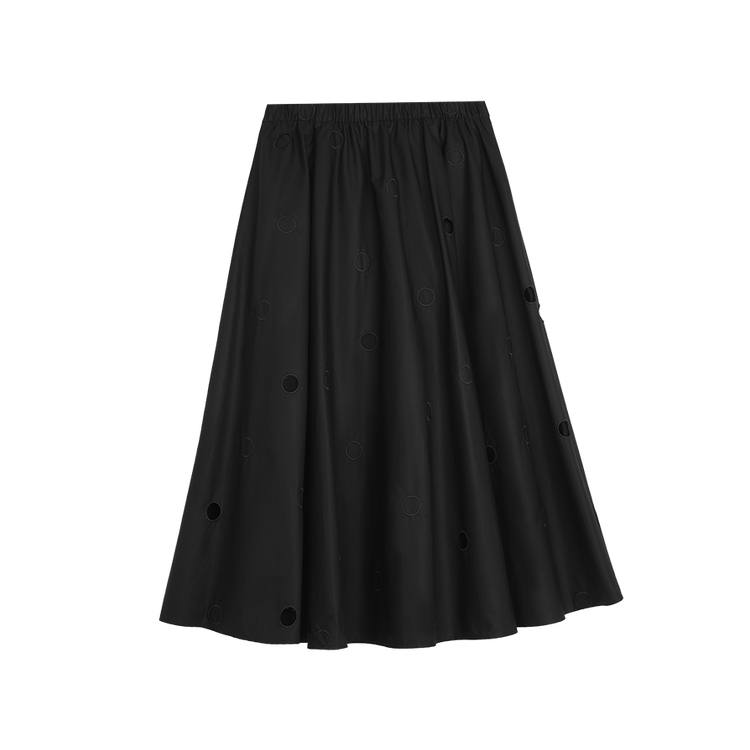 ELLE Casual Long Skirt Fall Women's Black