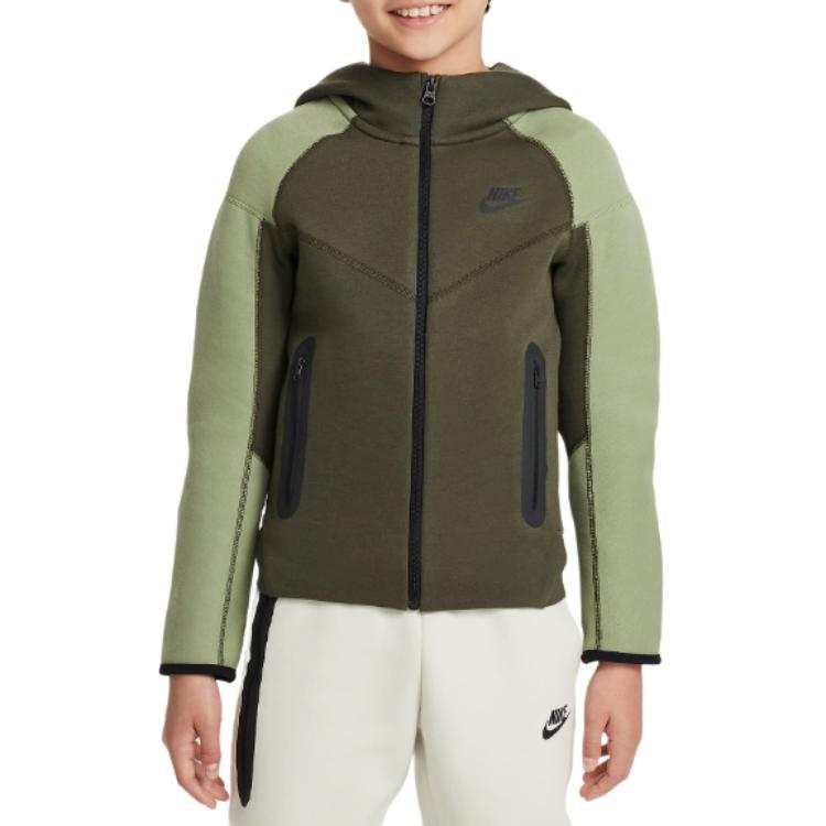 Nike Nike Jackets & Coats Sportswear Tech Fleece Khaki/Golden Green/Black/Black Children Aged 3 7 Years Old