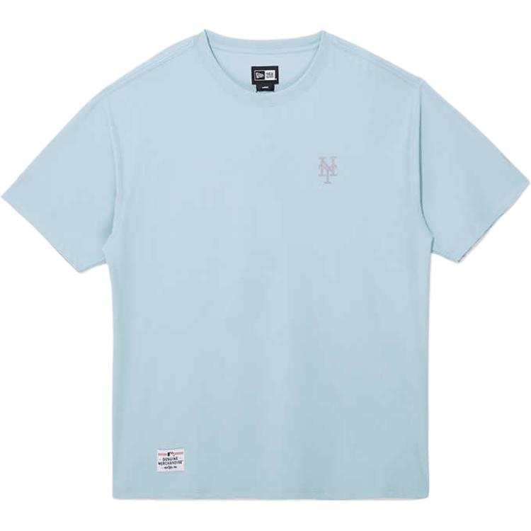 New Era X MLB T Shirts Unisex Light Blue Crew Neck Thin