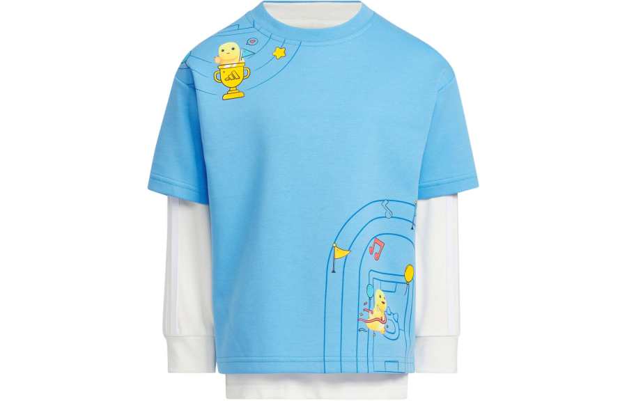 Adidas Adidas x NAILONG,LIANMINGKUAN T Shirt Nailoong Two in One Long Sleeve Top Blue Kids'