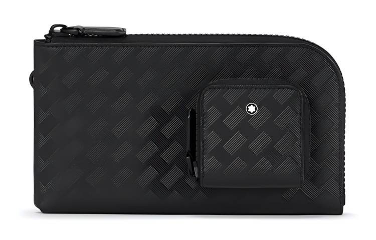 MONTBLANC MONTBLANC Woven Cow Leather Wallet Men's Black