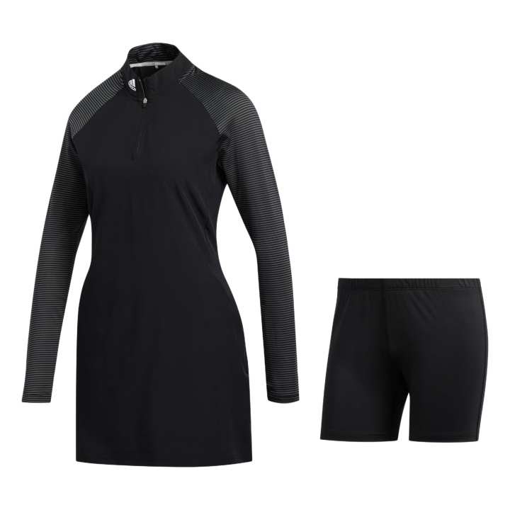 Adidas Adidas Two Piece Skirt Sets Women's Black Half Turtleneck Moderate Short