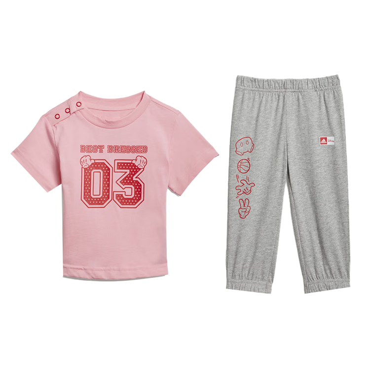 Adidas Adidas x Disney Casual Sportswear Light Pink/Bright Red/Medium Heather Gray Infant And Toddler