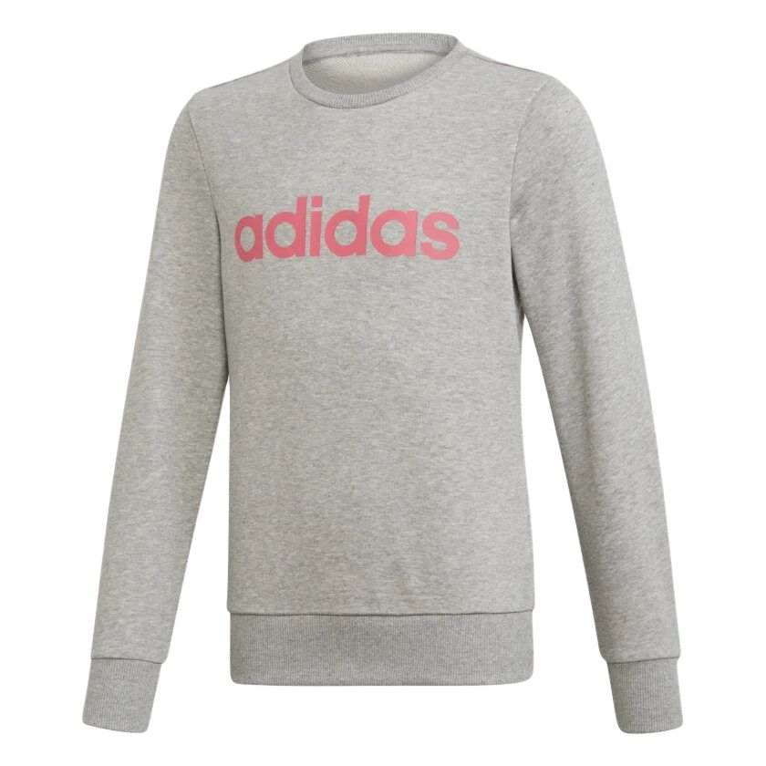 Adidas Adidas Crew Neck Slim Fit Long Sleeved Sweatshirt Gray Teenagers