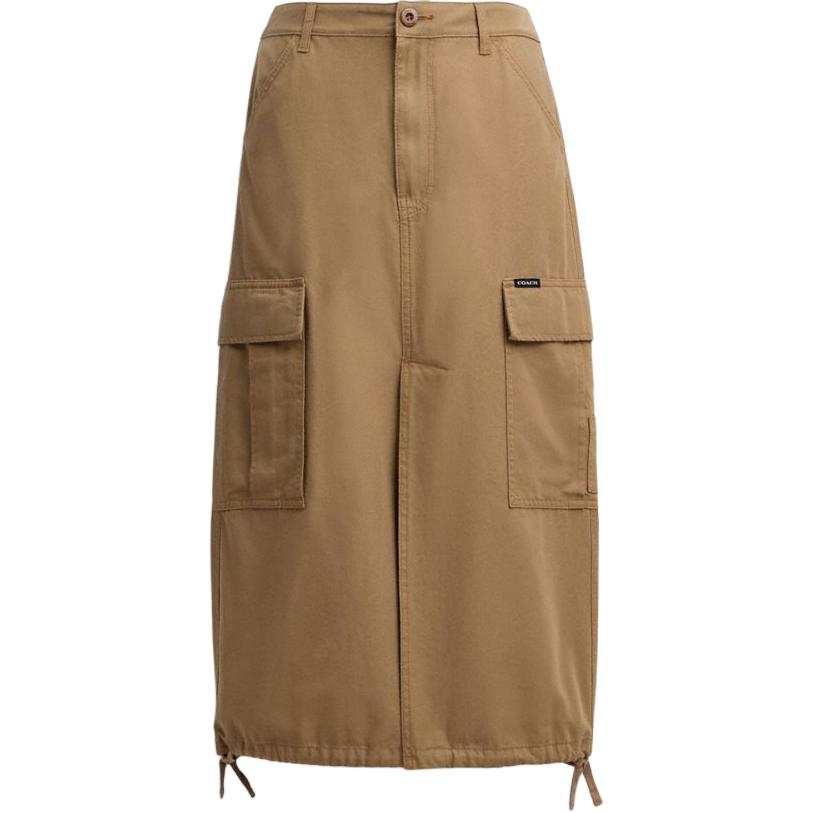 COACH SS24 Casual Long Skirt Women's Khaki
