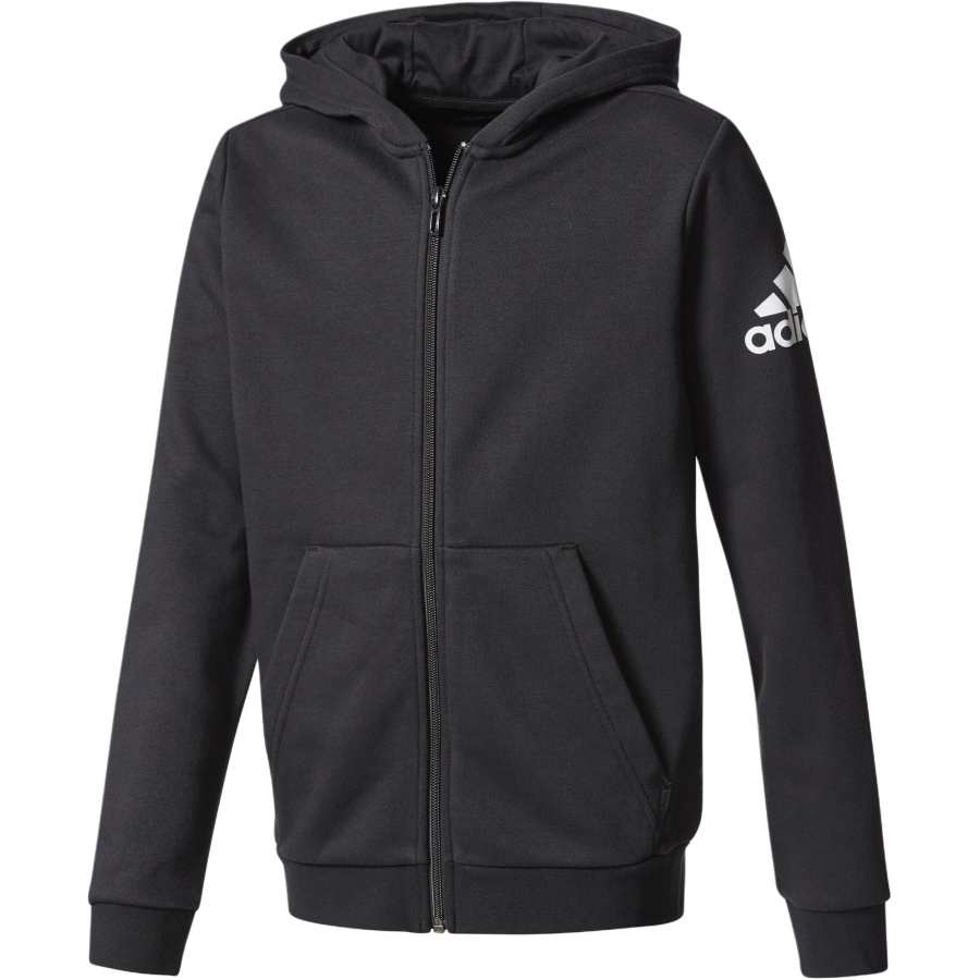 Adidas Adidas Jacket YB LOGO FZ HOOD Black/White Teenagers