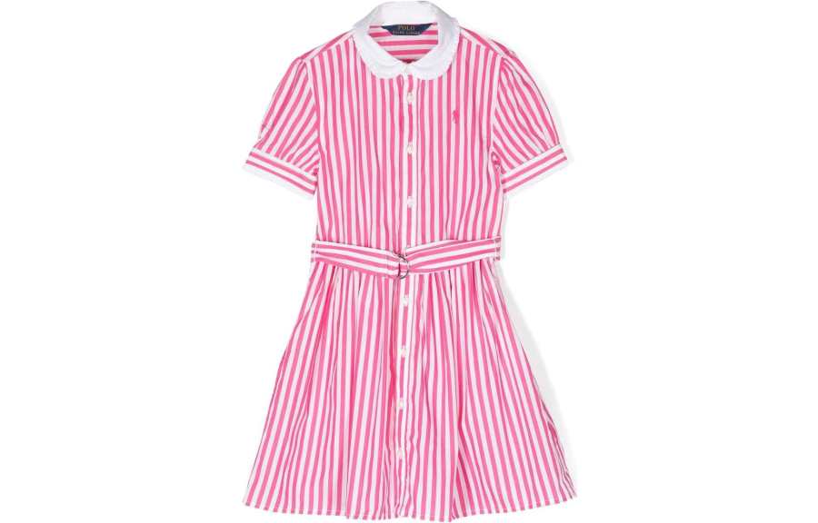Polo Ralph Lauren Short Sleeved Dress SS23 Pink Kids'