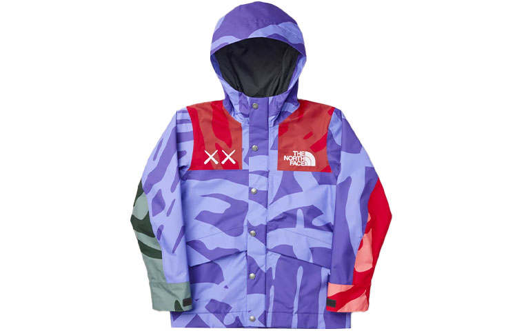 THE NORTH FACE KAWS Joint Collection Windbreaker Jacket Camouflage Purple Kids'