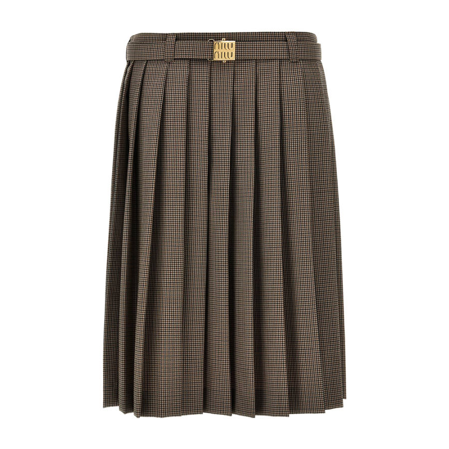 MIU MIU Casual Long Skirt Women's Brown