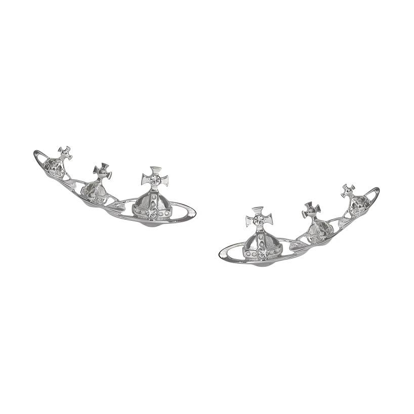 Vivienne Westwood Brass Crystal Earrings Women's Silver