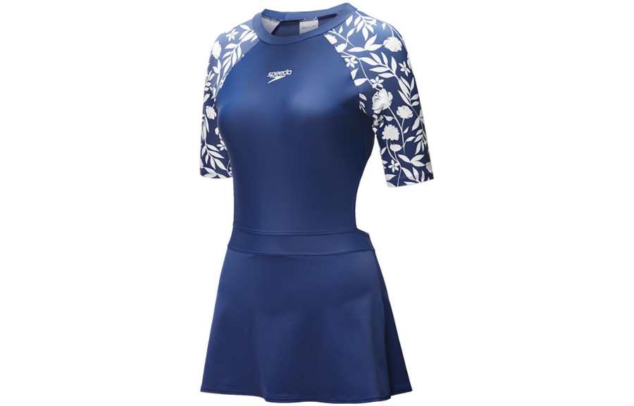 Speedo One Piece Swimsuits Women's Blue Skirt One Piece Swimsuit