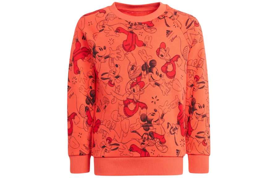 Adidas Adidas Sweatshirt Kids' Apparel Disney Mickey Mouse Sweatshirt Orange Kids'