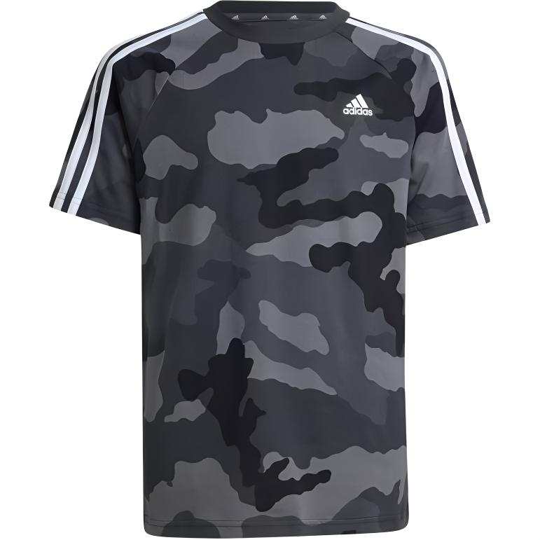 Adidas Adidas Essential T Shirt Gray Black White Teenagers