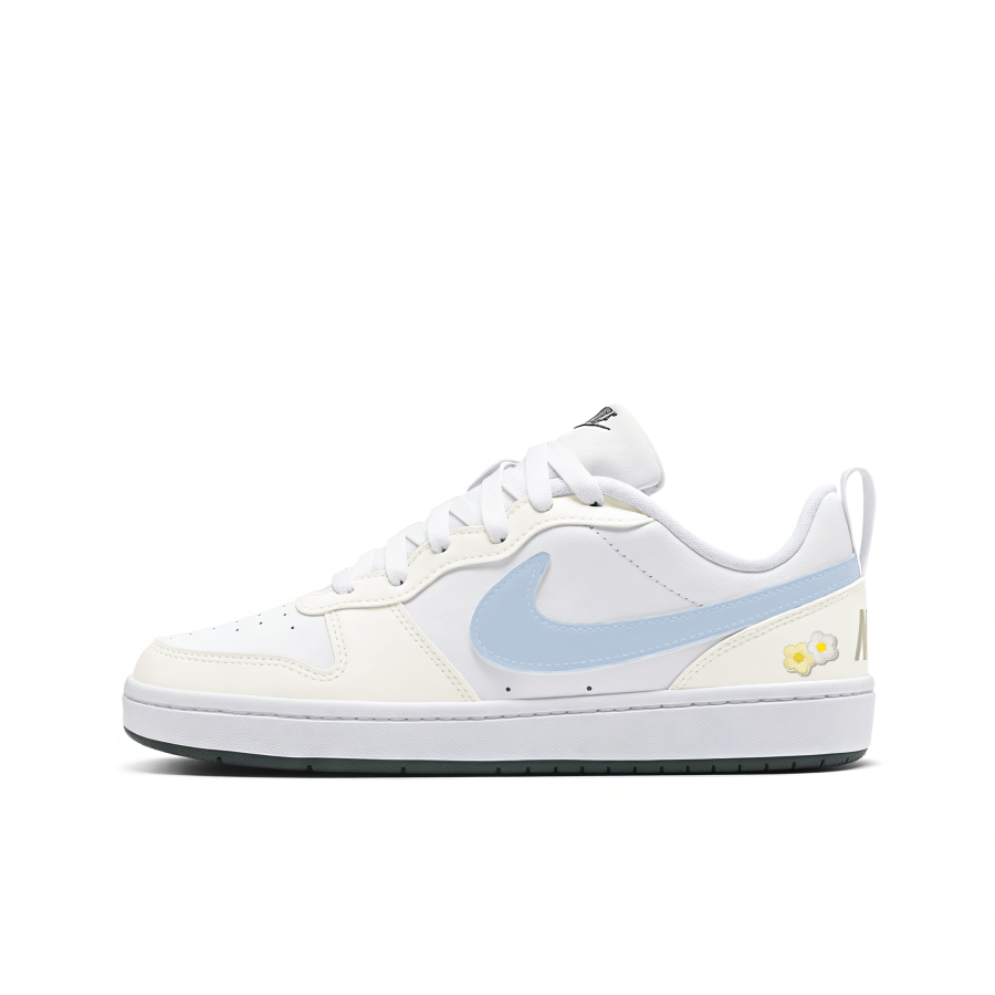Nike Nike Court Borough Low RECRAFT Slip Resistant Shock Absorbers Low top Kids' Skateboarding Shoes Yellow Blue Teenagers