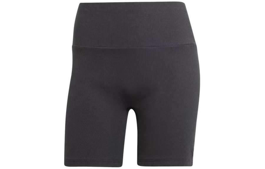 Adidas Adidas Lounge Ribbed High Waist Bike Shorts Cycling Pants Women's Black