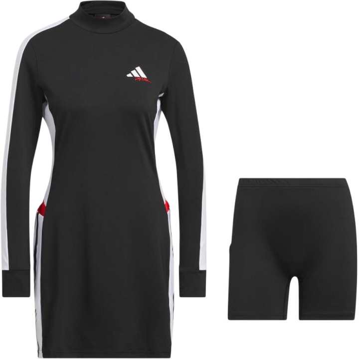 Adidas Adidas Two Piece Skirt Sets Women's Black Stand Collar Moderate Short