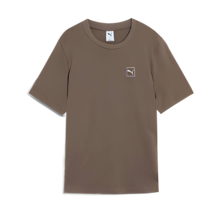 PUMA T Shirts Men's Taupe Crew Neck Moderate Straight Fit