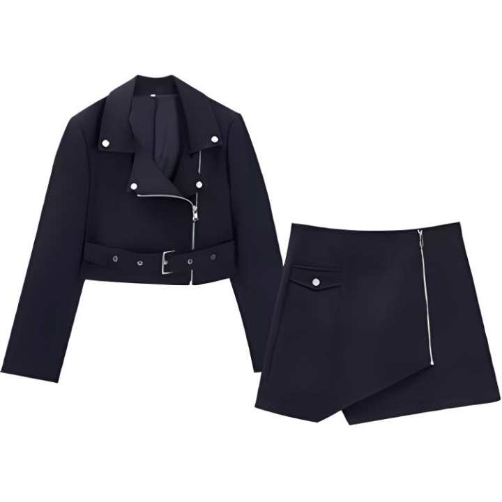 Nike Nike Two Piece Skirt Sets Women's Black Suit Collar Moderate