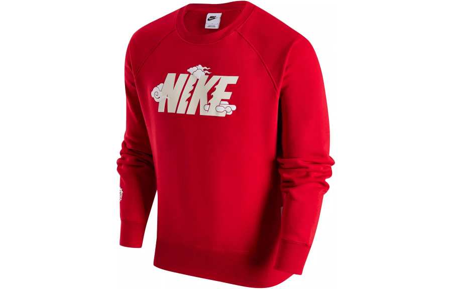 Nike Nike Sweatshirt FW23 Year Of The Dragon CNY Collection Logo Fleece Lined Crew Neck University Red