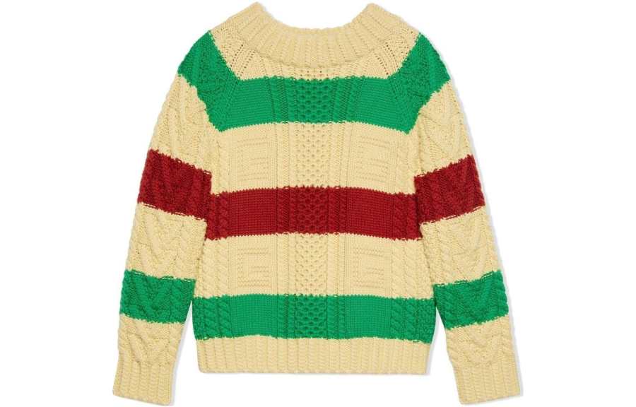 GUCCI Sweater FW22 Beige Yellow Kids'