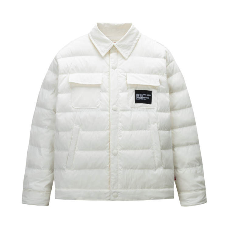 Levis Without Hood Thermal Down Jacket Classic Vintage Candy White Teenagers