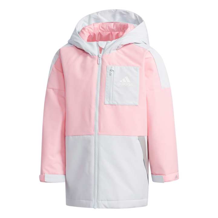 Adidas Adidas Padded Jacket Gray Pink Children Aged 3 7 Years Old