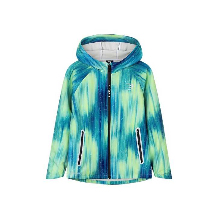 Nike Nike Jacket 3brand Collection, Windproof Thermal Hooded Fleece Lined Raglan Sleeve Long Sleeved Indigo