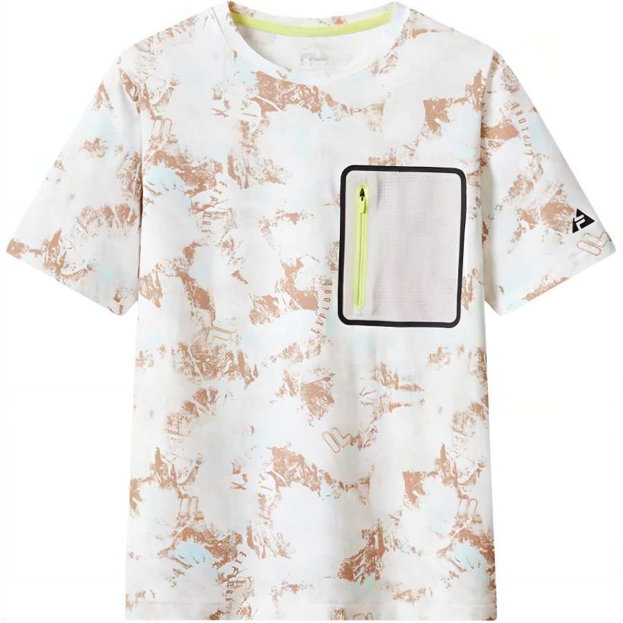 FILA KIDS T Shirt White All Over Print Teenagers