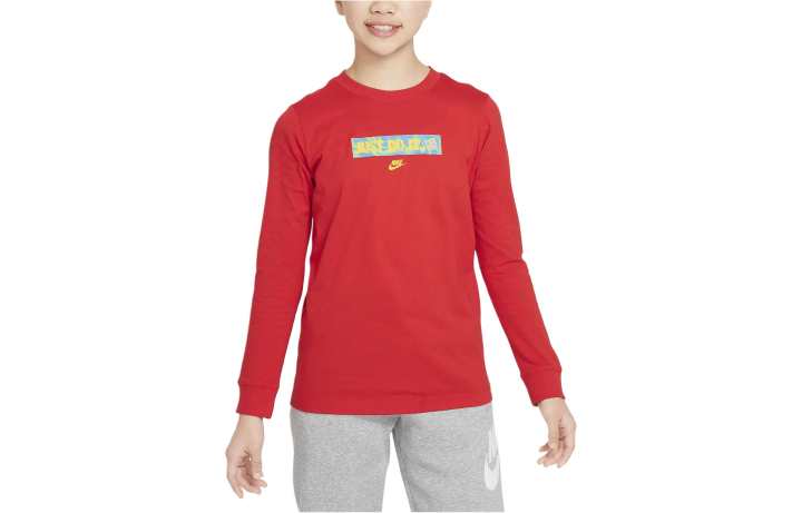 Nike Nike T Shirt Kids' Apparel Long Sleeve T Shirt Red Kids'