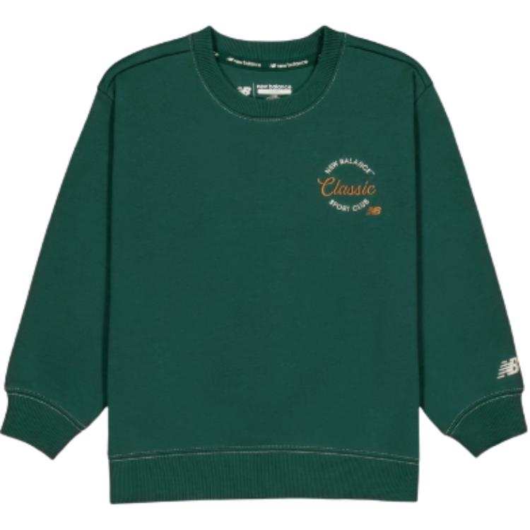 New Balance New Balance Sweatshirt NB Fleece Lined Fashion Minimalist Style Versatile Pullover Green Kids'