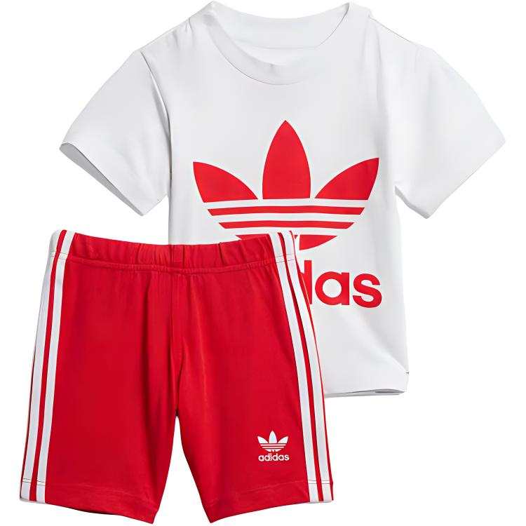 Adidas Originals Casual Sportswear White Red Infant And Toddler