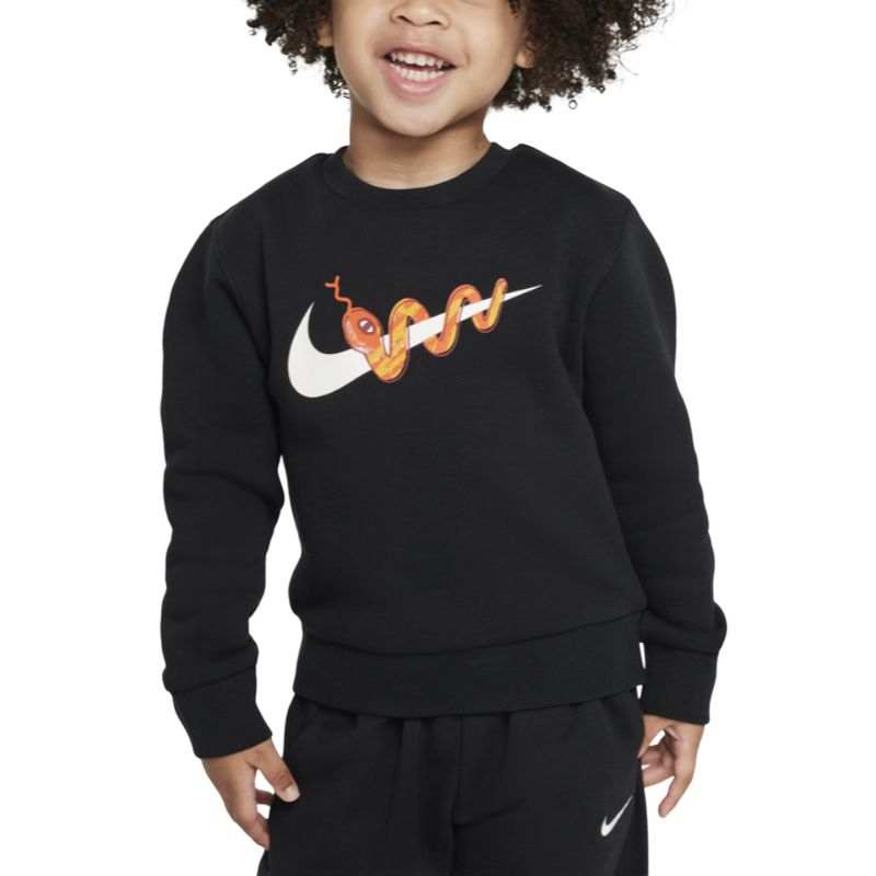 Nike Nike Sweatshirt Sportswear Club FLEECE Soft And Comfortable Crew Neck Pullover Fleece Lined Black Infant And Toddler