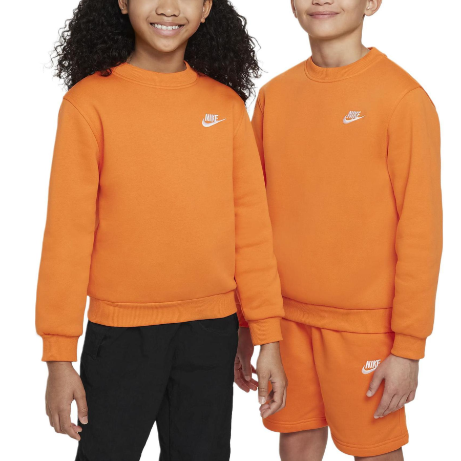 Nike Nike Sweatshirt Nike Sportswear Club Safety Orange Children Aged 3 7 Years Old
