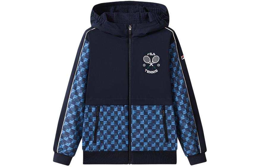 FILA KIDS Jackets & Coats Hooded Color Block Fleece Casual Royal Blue Kids'