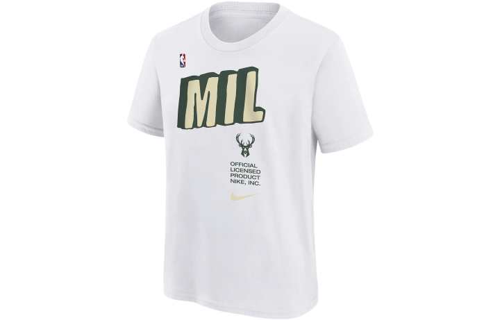 Nike Nike X NBA Kids' Apparel NBA Milwaukee Bucks T Shirt Kids' White