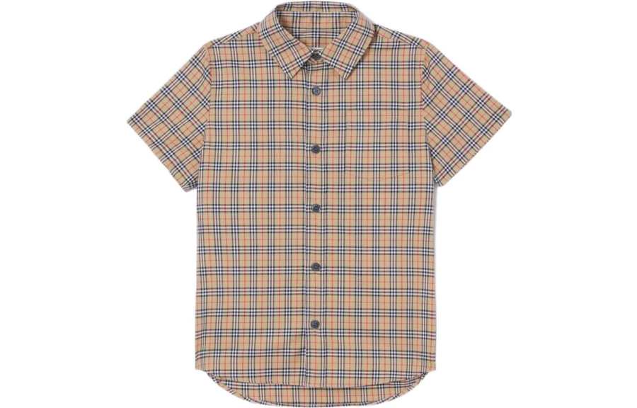 Burberry SS23 Plaid Shirt Summer Kids' Khaki