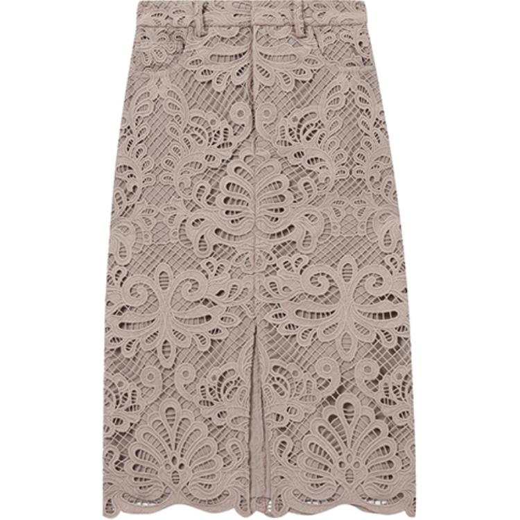Self-portrait Self portrait Casual Long Skirt Women's Dark Gray Brown