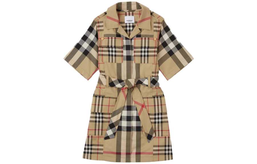 Burberry Dress SS23 Khaki Kids'