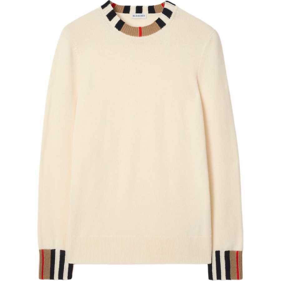 Burberry Sweaters Women's White Crew Neck Moderate