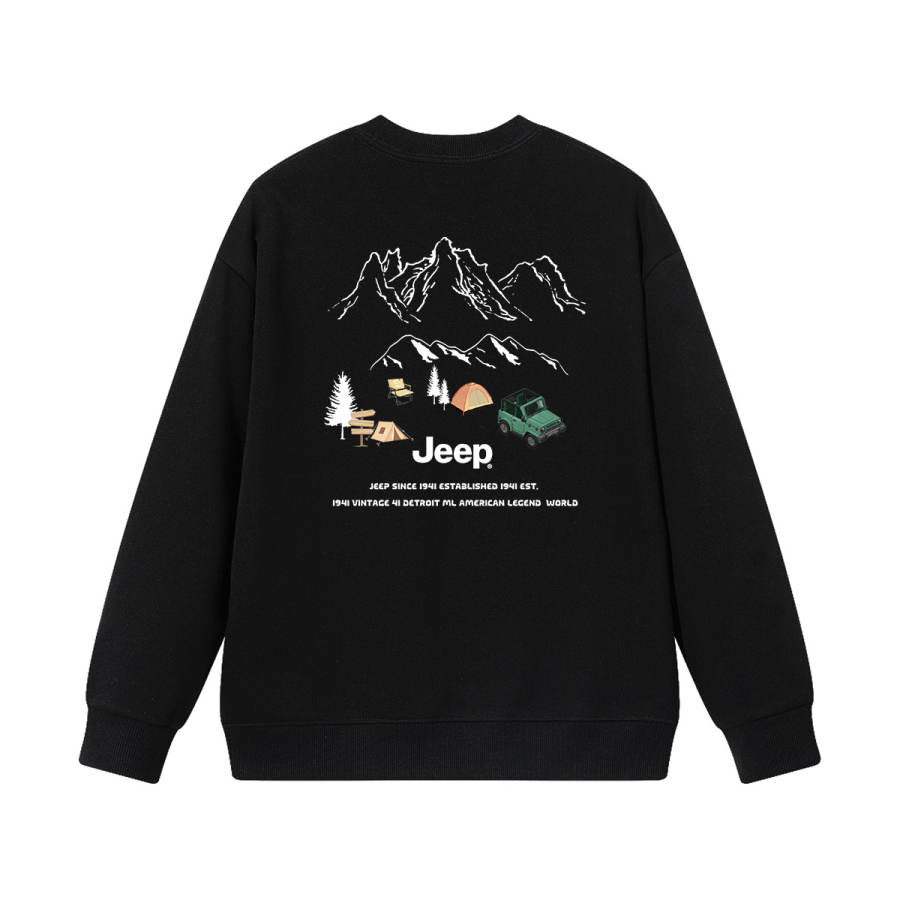 Jeep Grade School Sweatshirts Crew Neck Thickened