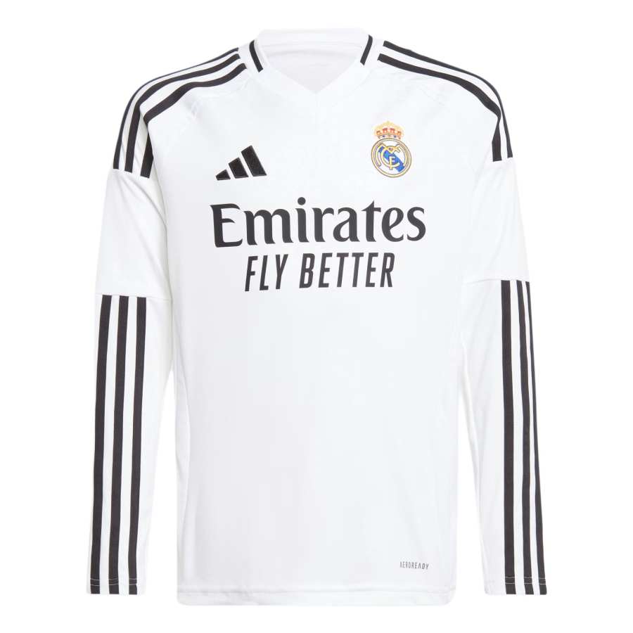 Adidas Adidas T Shirt SS24 REAL MADRID 24/25 LONG SLEEVE HOME JERSEY KIDS White Kids'