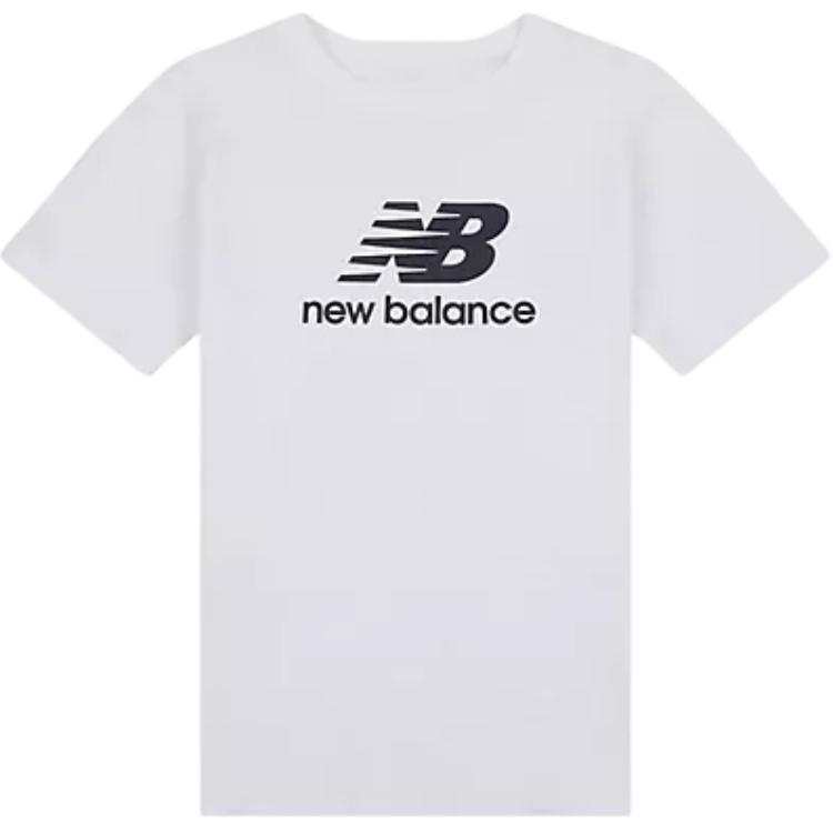New Balance New Balance T Shirt Jersey Stacked Logo T Shirt Bright White Teenagers