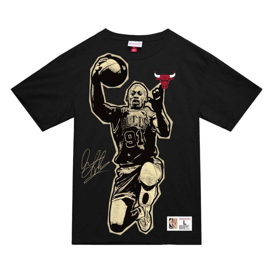 Mitchell Ness x NBA 100% Cotton T Shirt Men's Black