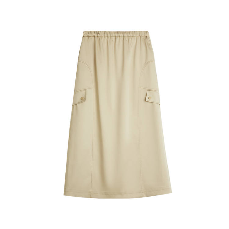 ELLE Casual Long Skirt Women's Khaki
