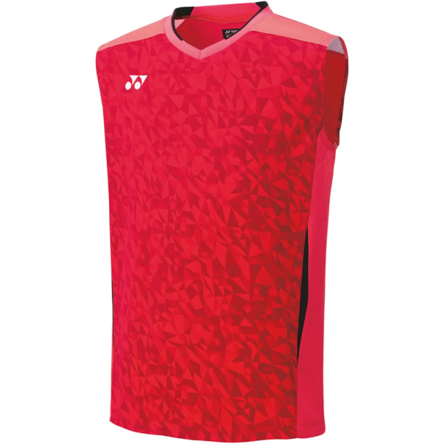 YONEX Tank Tops Men's Red V Neck Thin Straight Fit