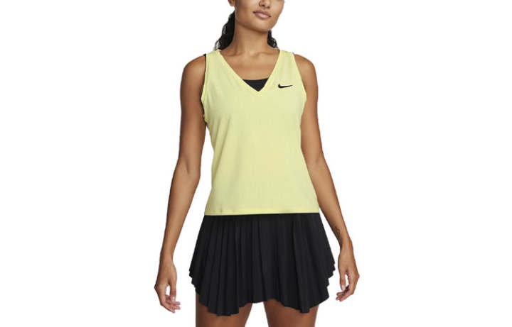 Nike Nike Tennis Tops Women's Bright Green V Neck Moderate