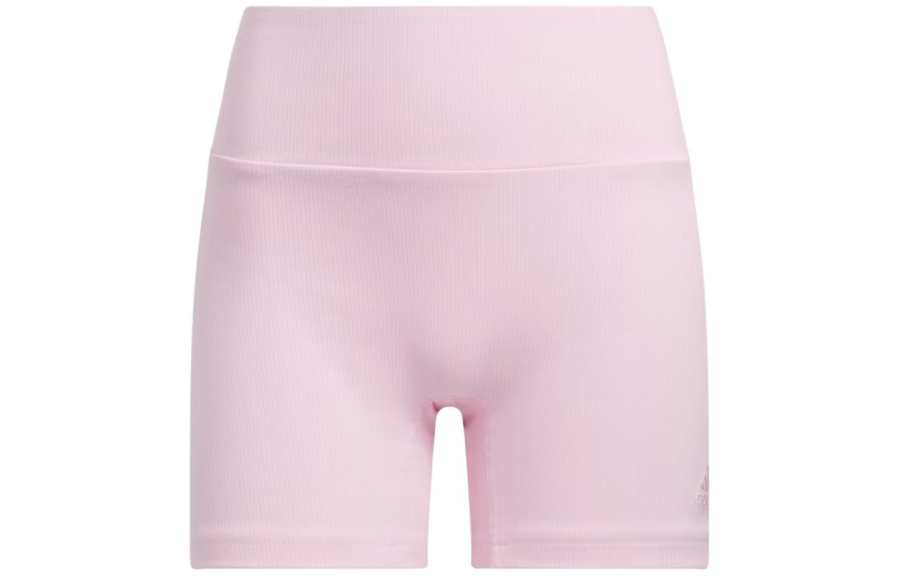Adidas Adidas Lounge Ribbed High Waist Bike Shorts Cycling Pants Women's Pink